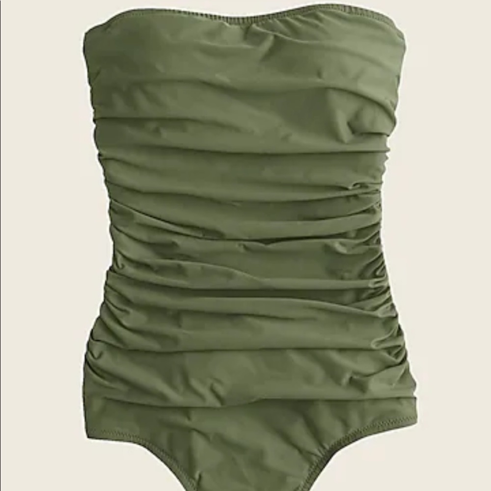 J Crew ruched bandeau one-piece swimsuit